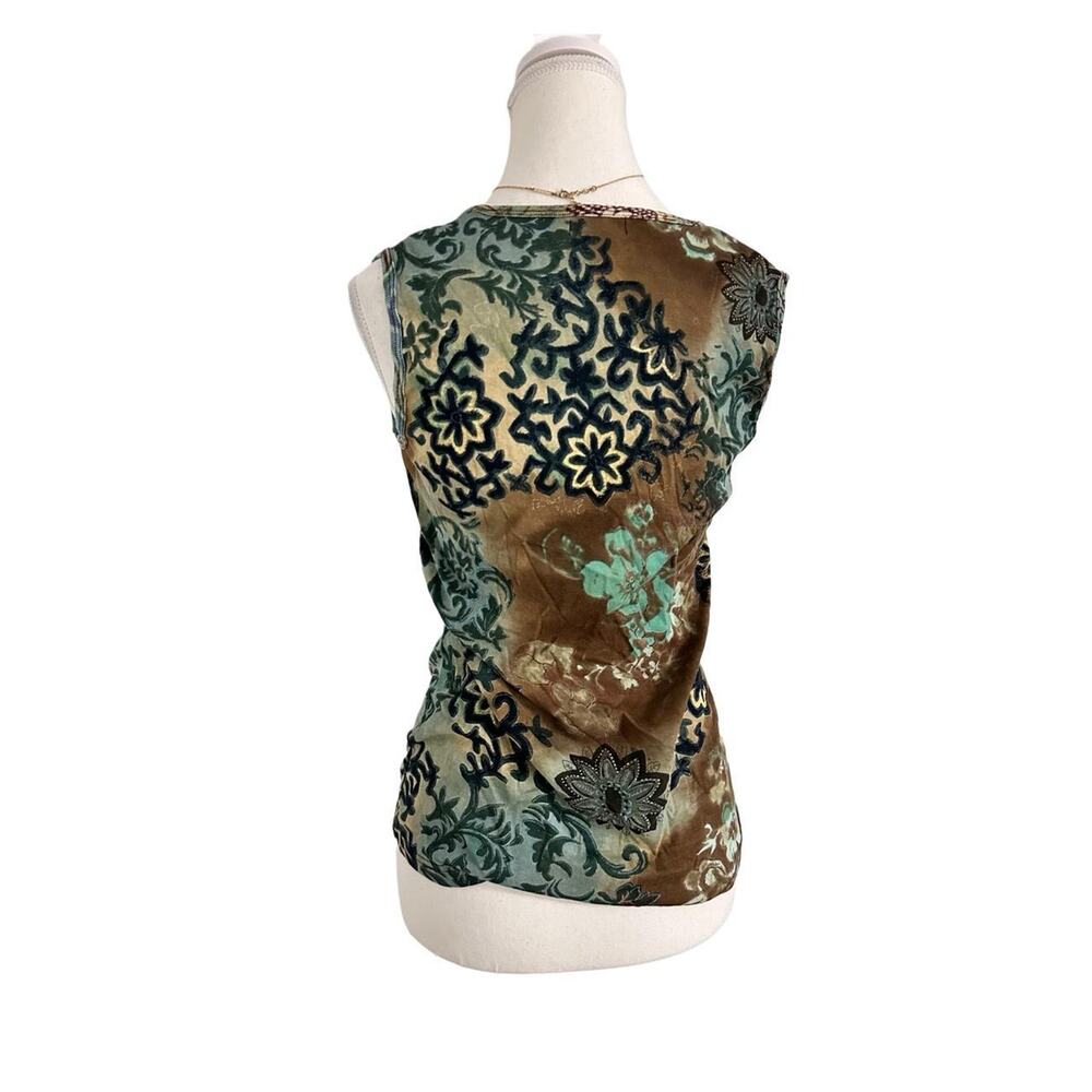 Jason Maxwell 100% Cotton Floral Vintage Sequin Tank Great Quality - Picture 2 of 5
